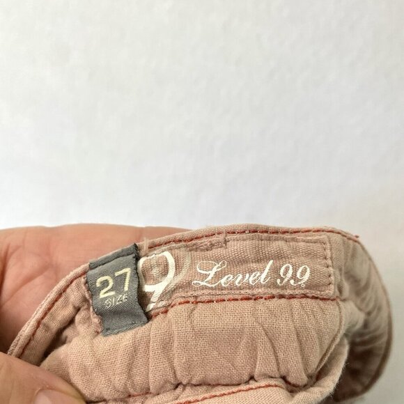 Level 99 100% Linen Utility Shorts Drawstring Pockets Breathable Pink size 27 - Picture 7 of 8